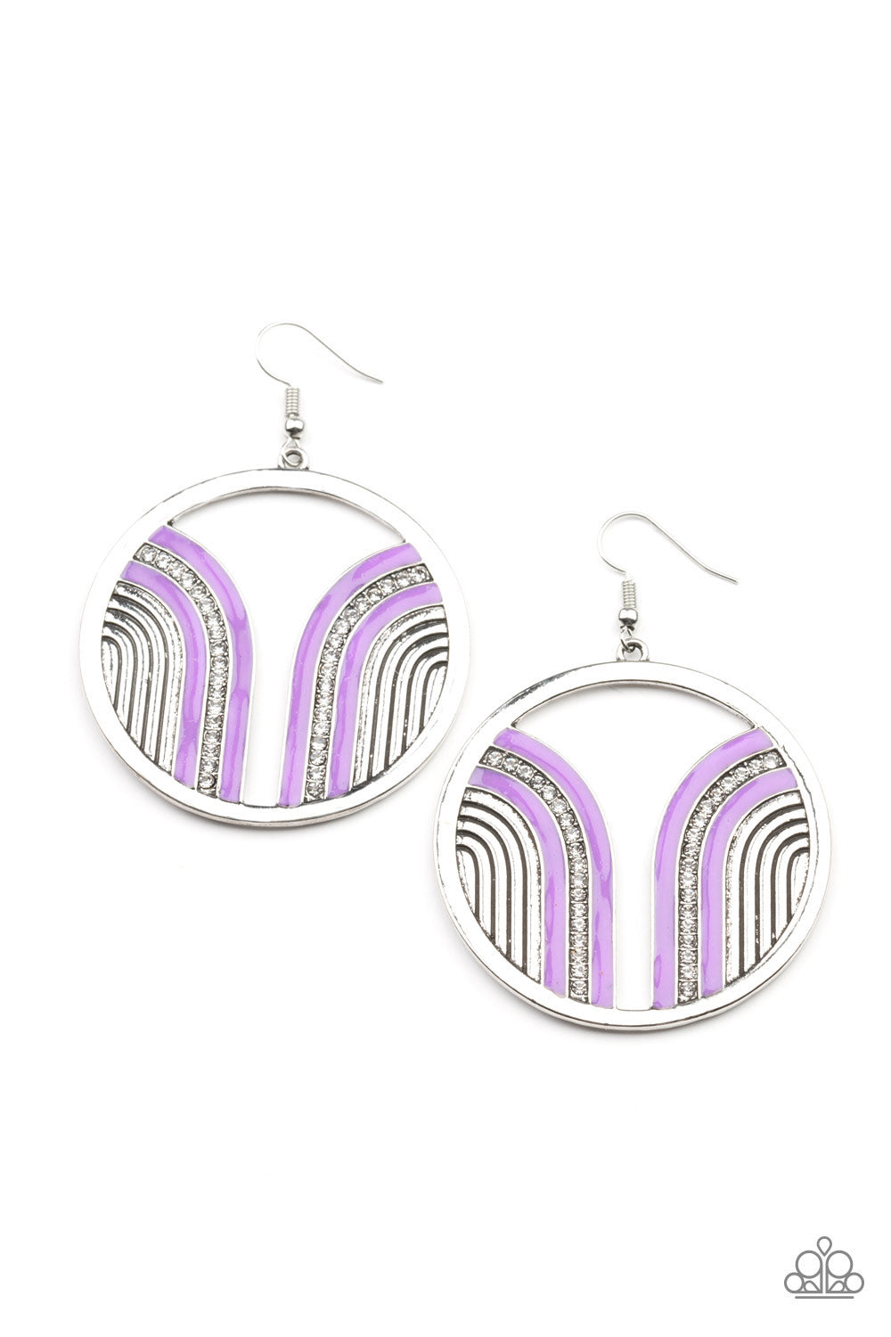 Delightfully Deco Purple Earrings