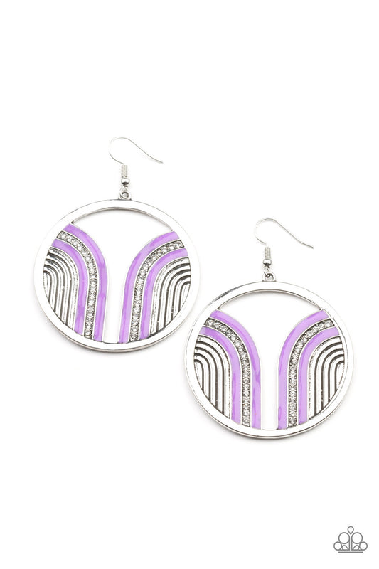 Delightfully Deco Purple Earrings