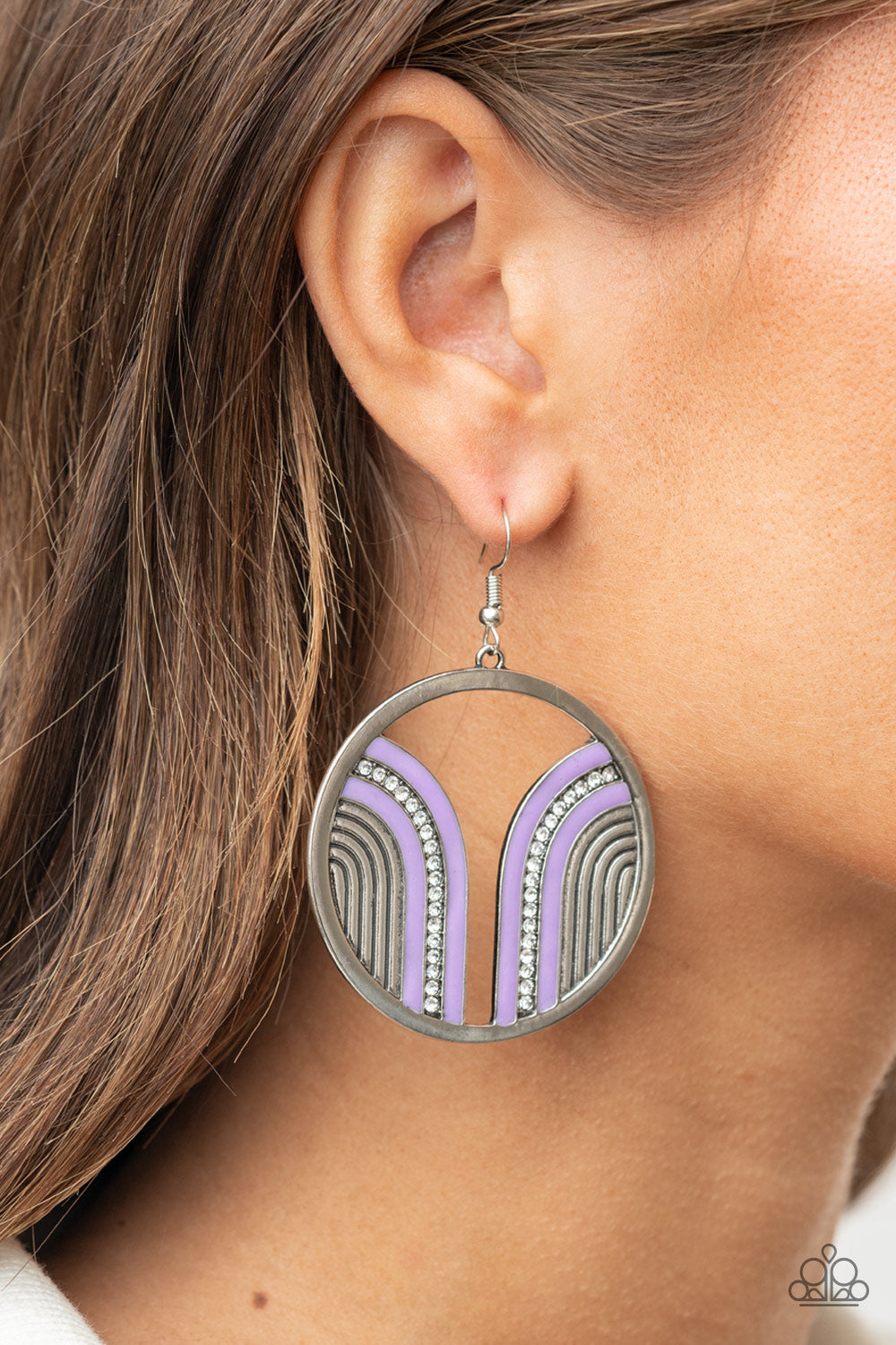 Delightfully Deco Purple Earrings