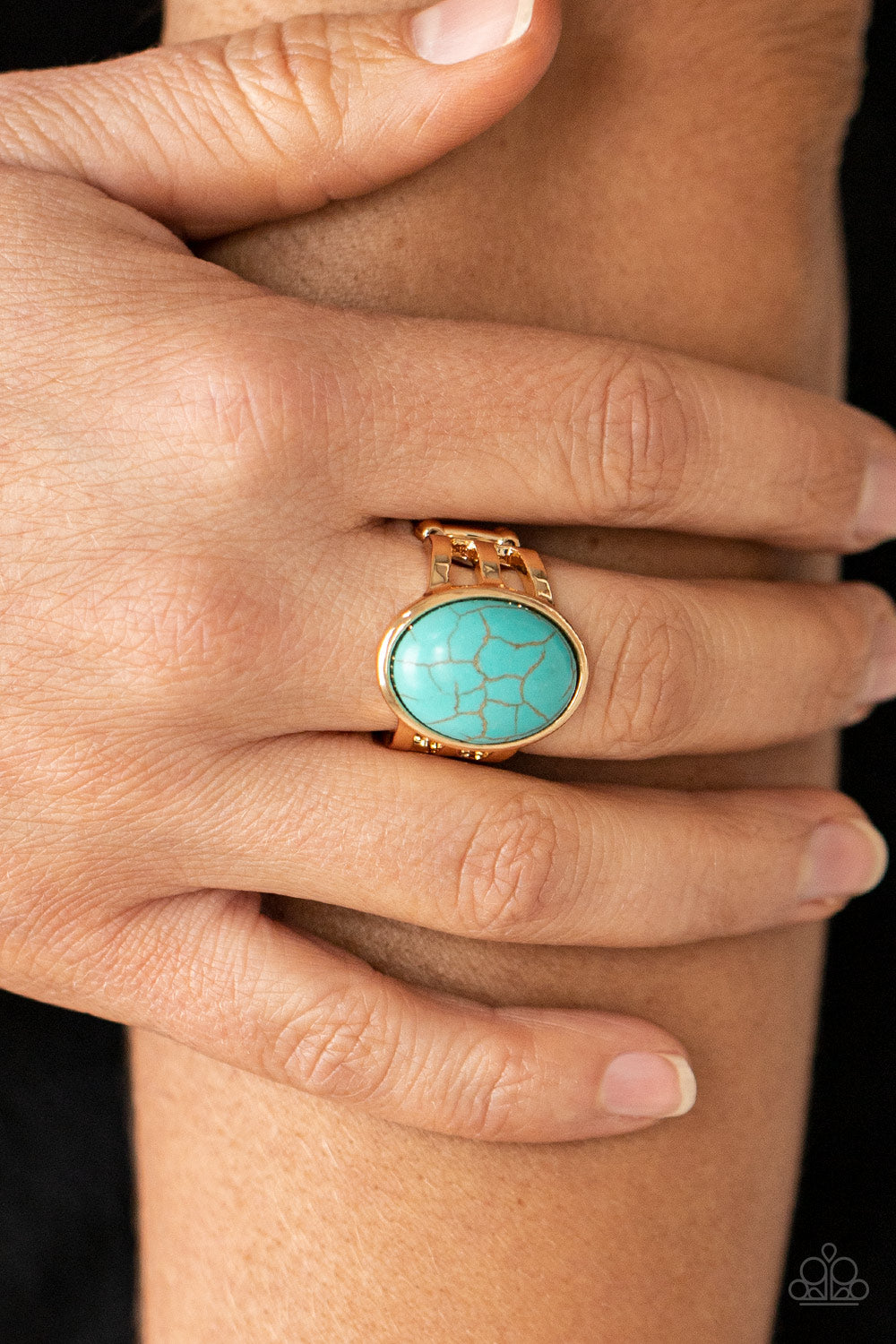 Divine Deserts Gold Turquoise Ring