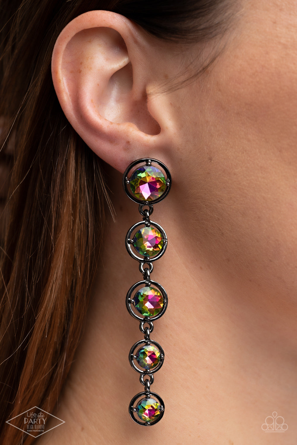 Drippin in Starlight Multi Oil Spill Earrings