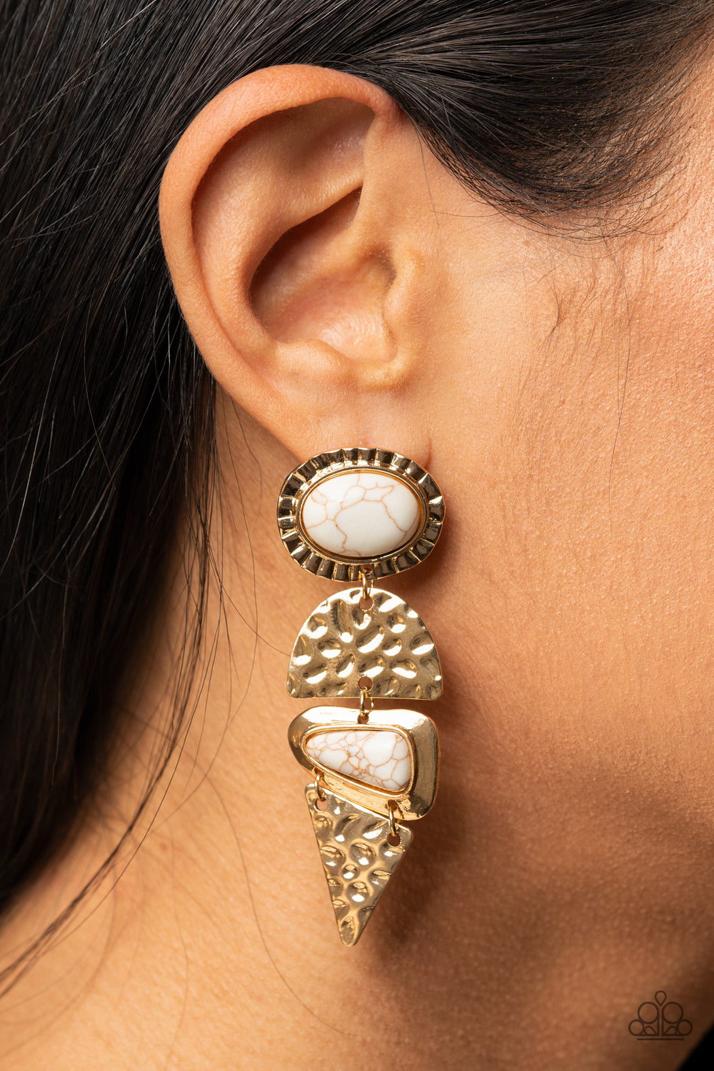 Earthy Extravagance Gold Post Earring