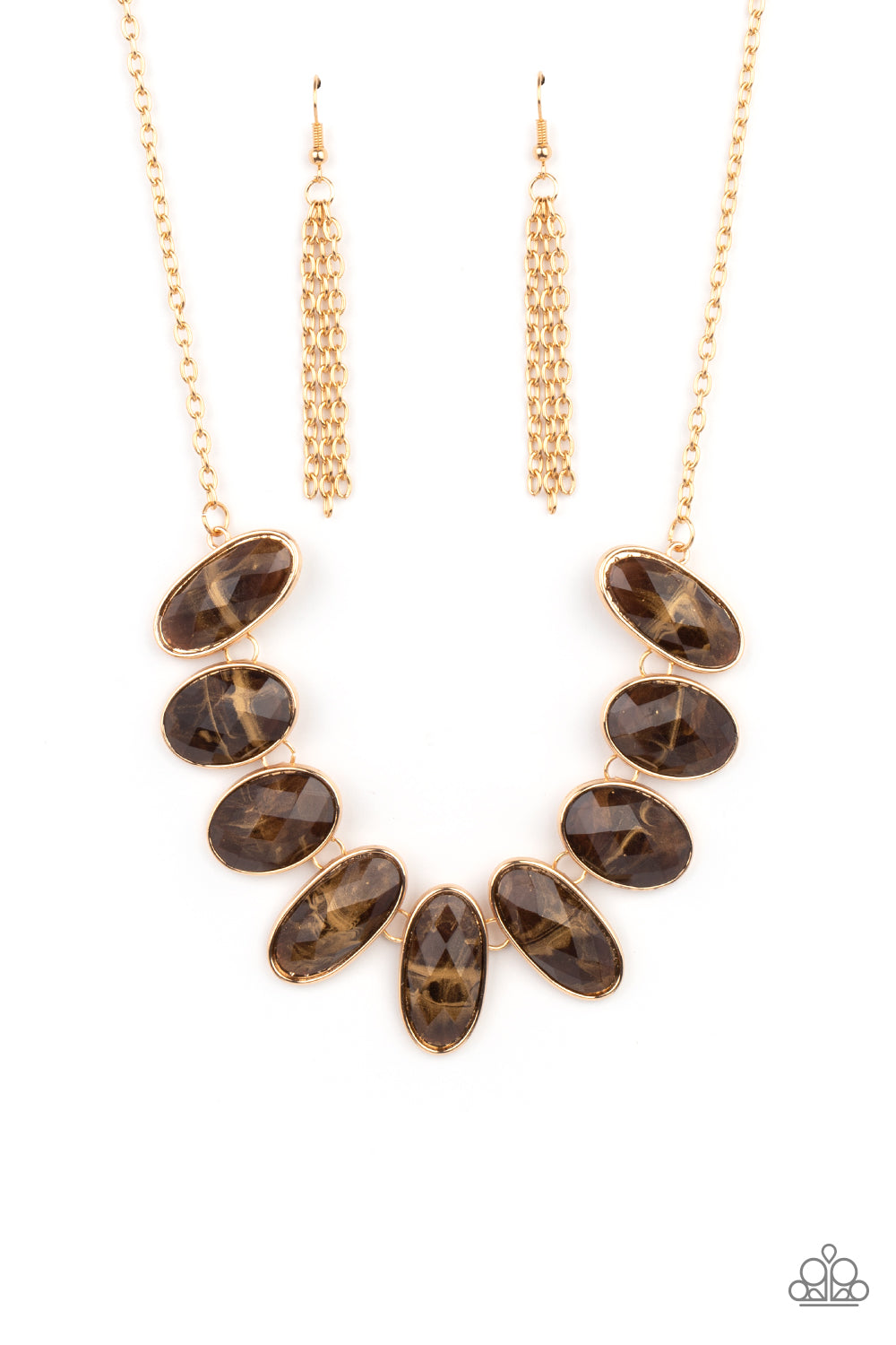 Elliptical Episode Brown Necklace