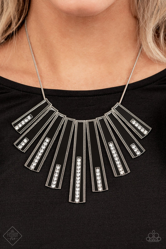 Fan-tastically Deco Black Necklace