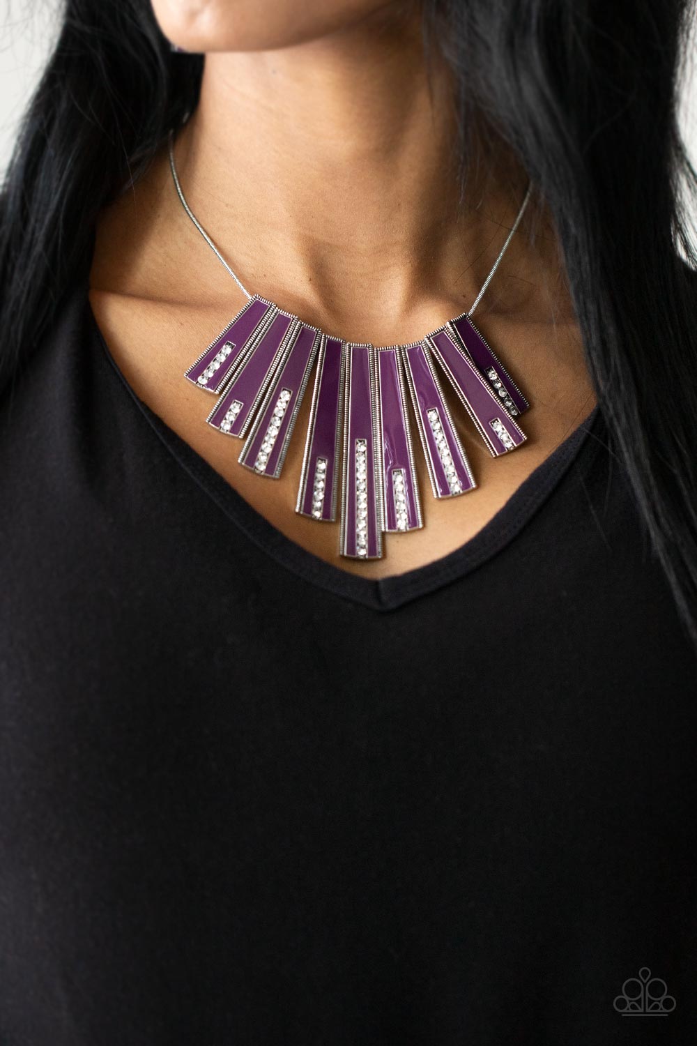 Fan-tastically Deco Purple Necklace