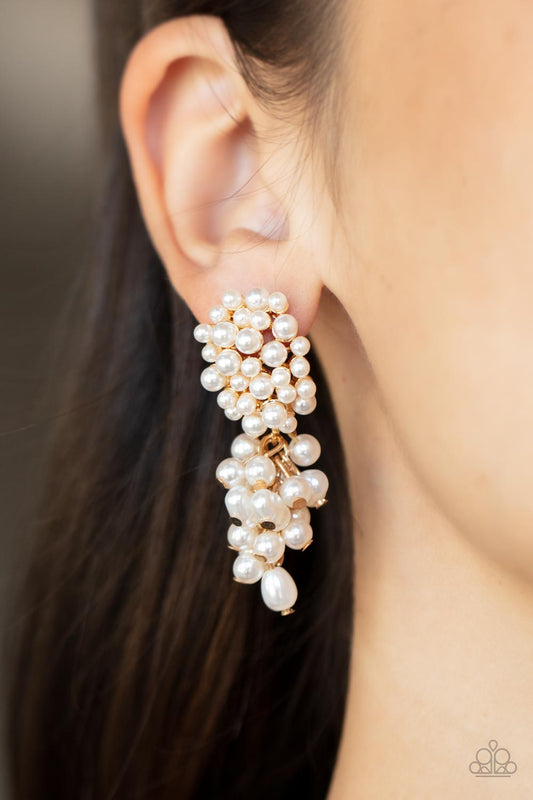 Fabulously Flattering Gold Pearl Post Earrings