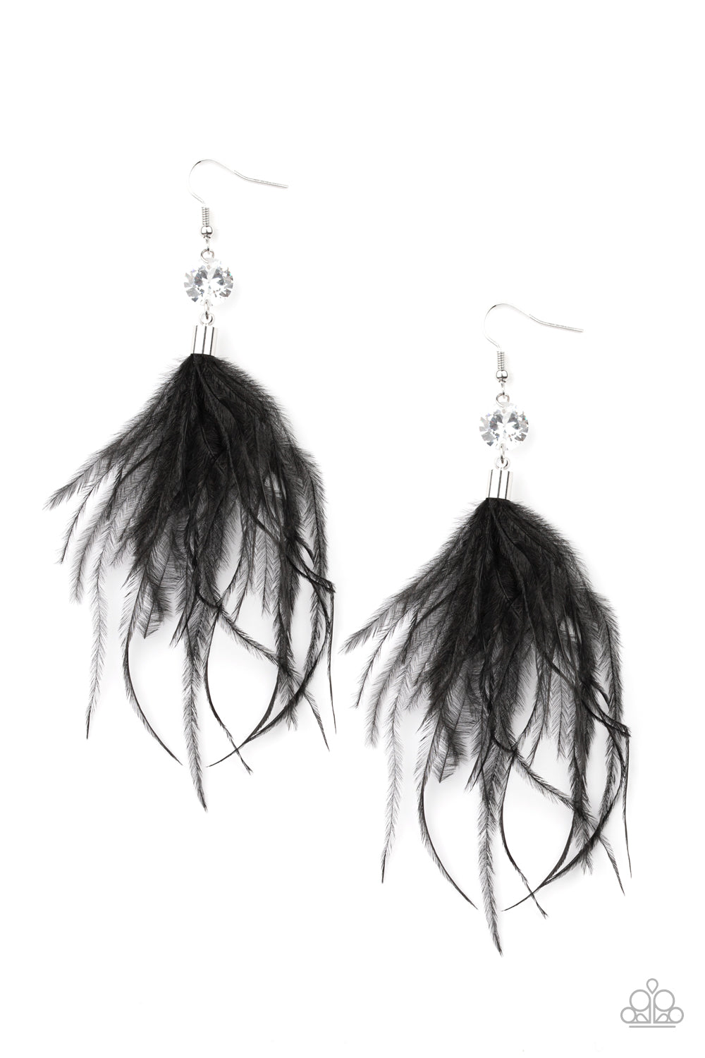 Feathered Flamboyance Black Earrings