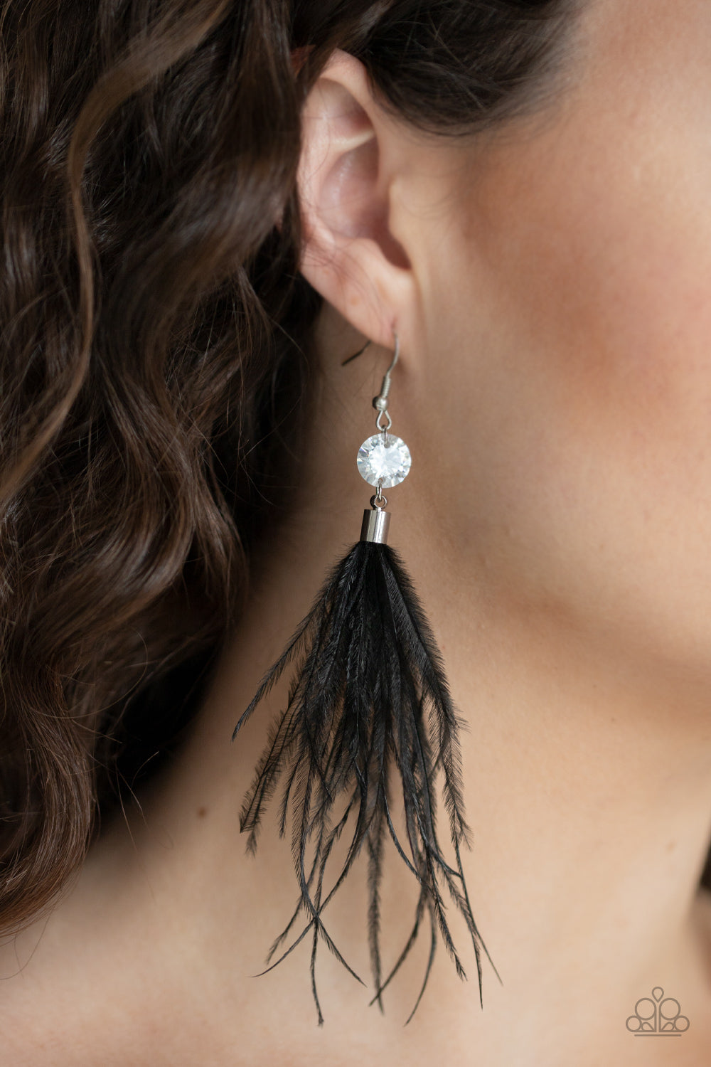 Feathered Flamboyance Black Earrings