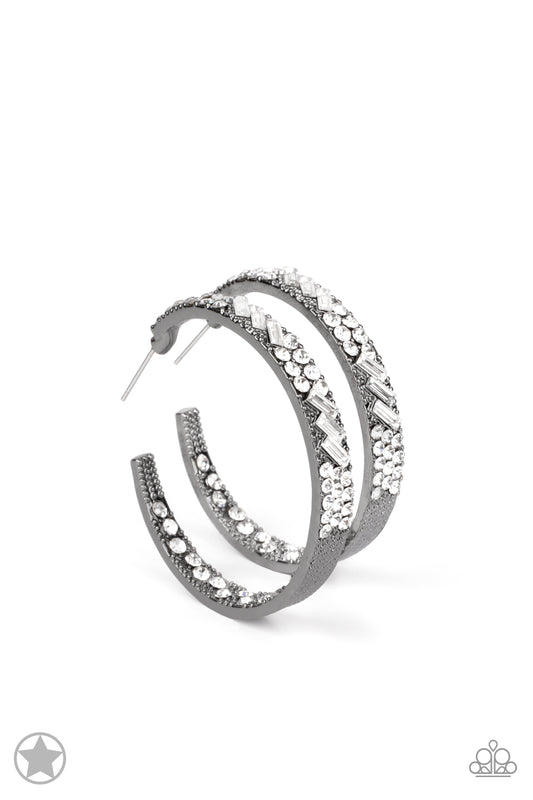 GLITZY By Association Gunmetal Hoops (Blockbuster)