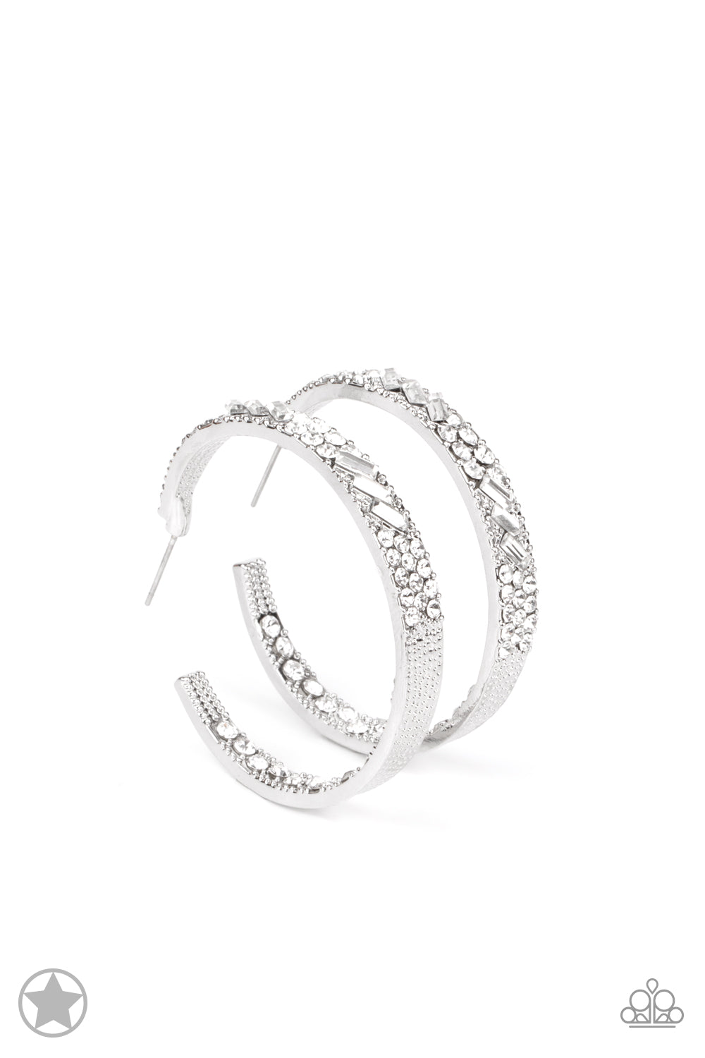 Glitzy By Association Silver Hoops (Blockbuster)