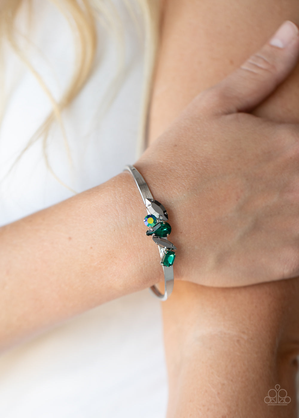 Gemstone Grotto Green Cuff Bracelet