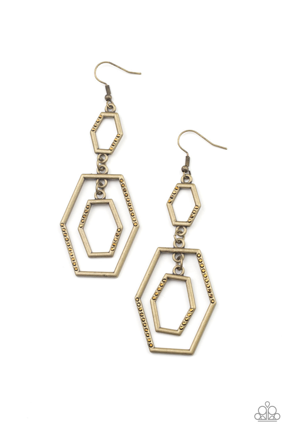 Geometric Maven Brass Earrings