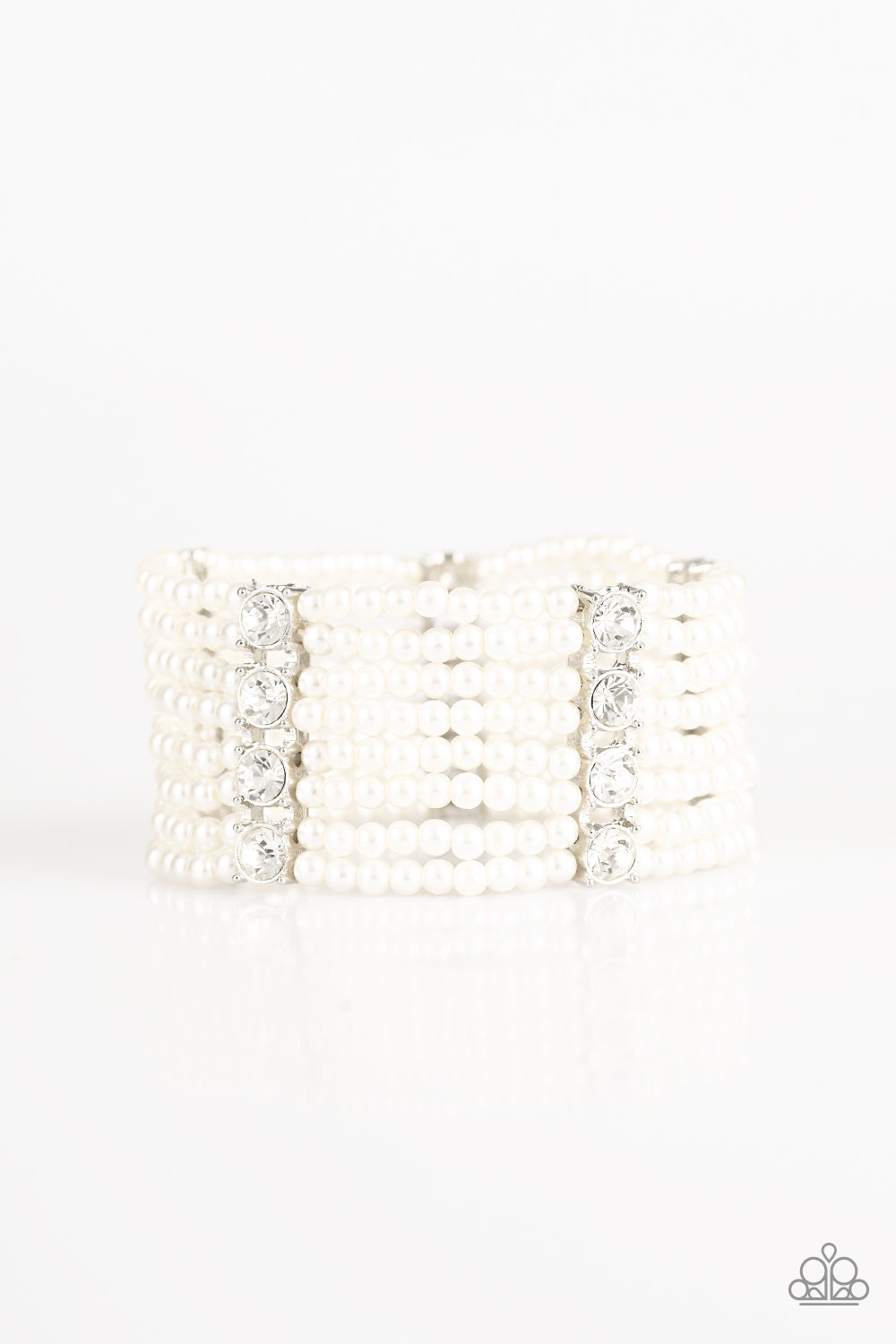 Get In Line White Pearl Bracelet