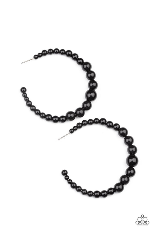 Glamour Graduate Black Hoops