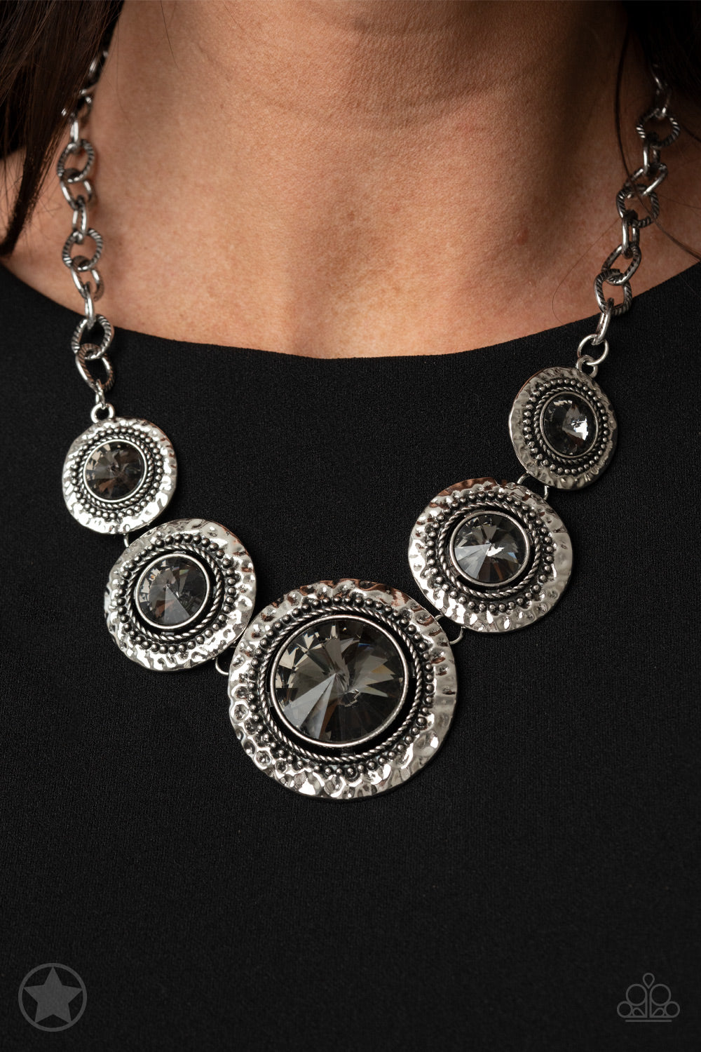 Global Glamour Gunmetal Necklace (Blockbuster)