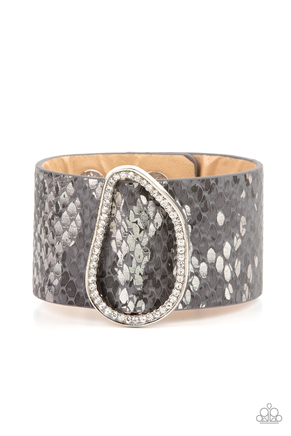 Hiss-Tory in the Making Silver Snake Print Wrap Bracelet