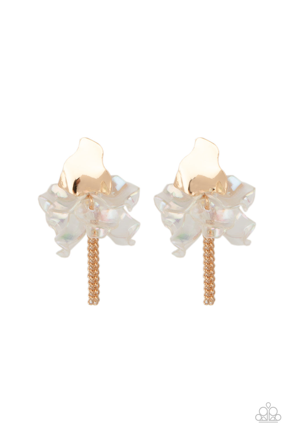 Harmonically Holographic Gold Iridescent Post Earrings