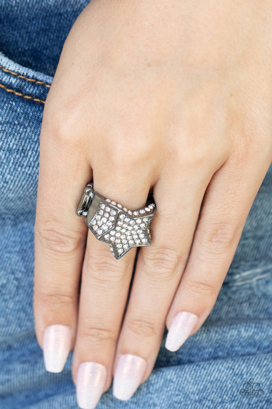 Here Come The Fireworks Gunmetal Star Ring