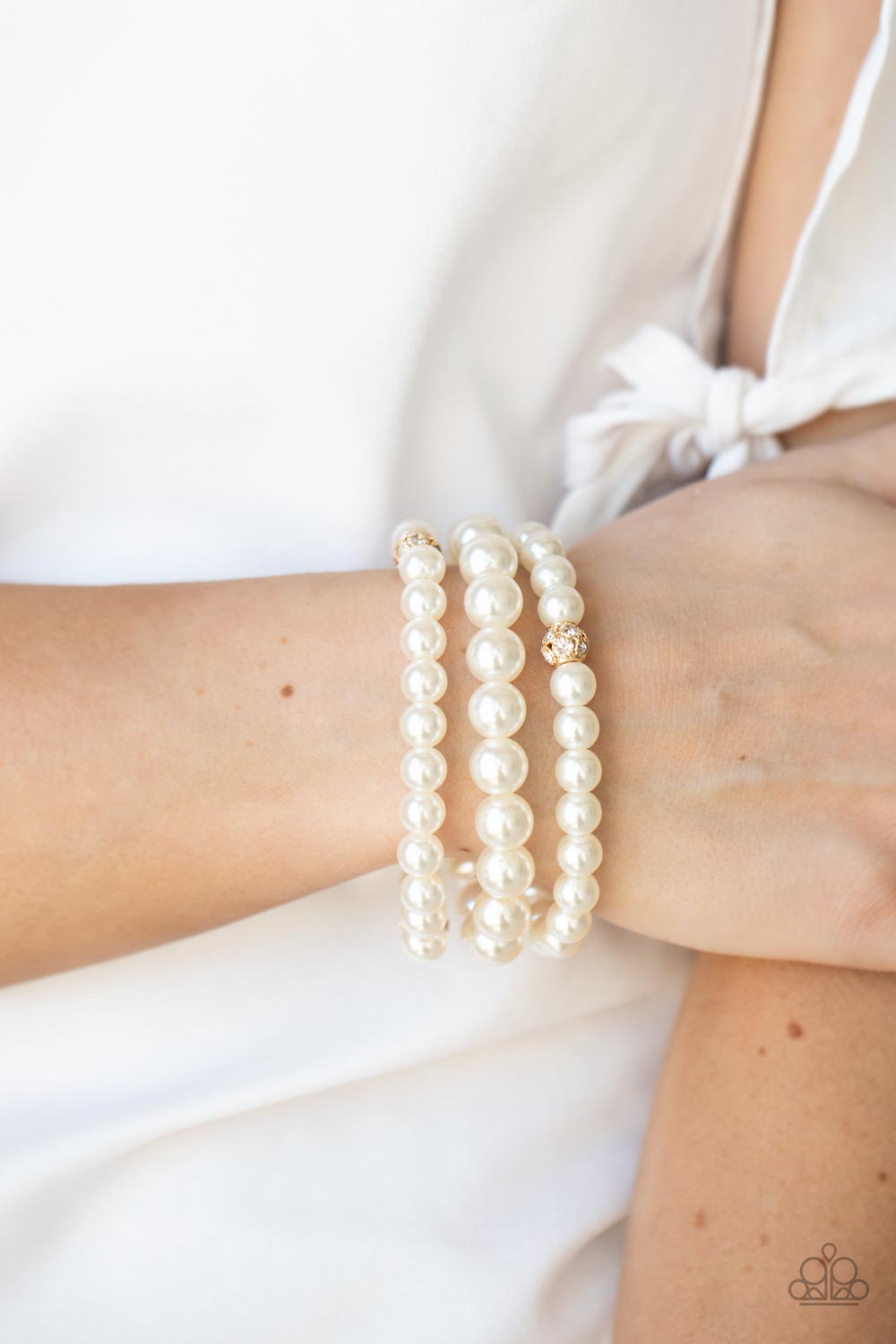 Here Comes the Heiress Gold Pearl Bracelet