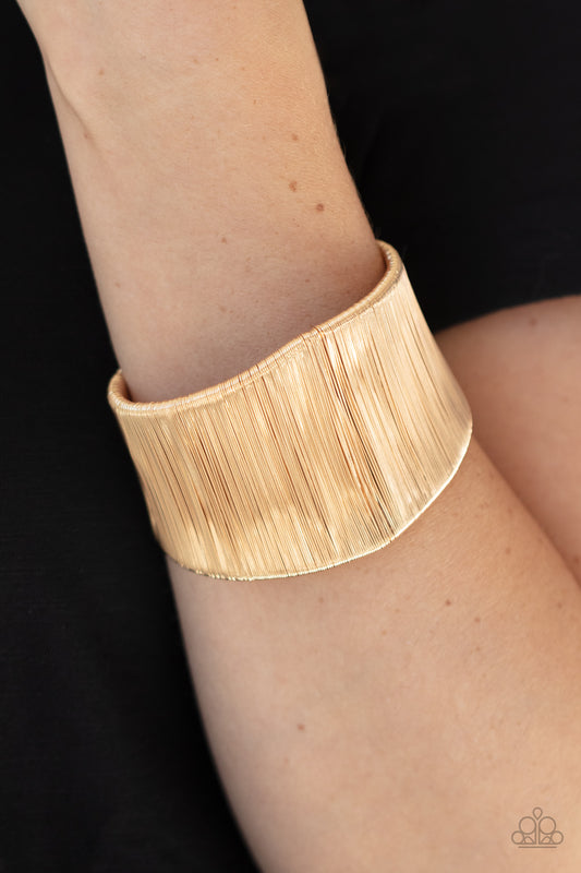 Hot Wired Wonder Gold Cuff Bracelet