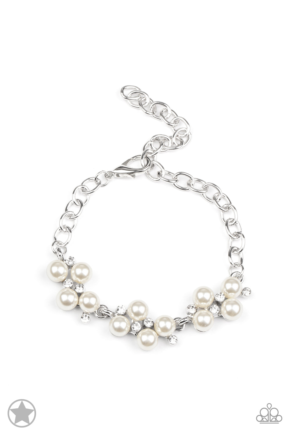 I Do White Pearl Rhinestone Bracelet (Blockbuster)