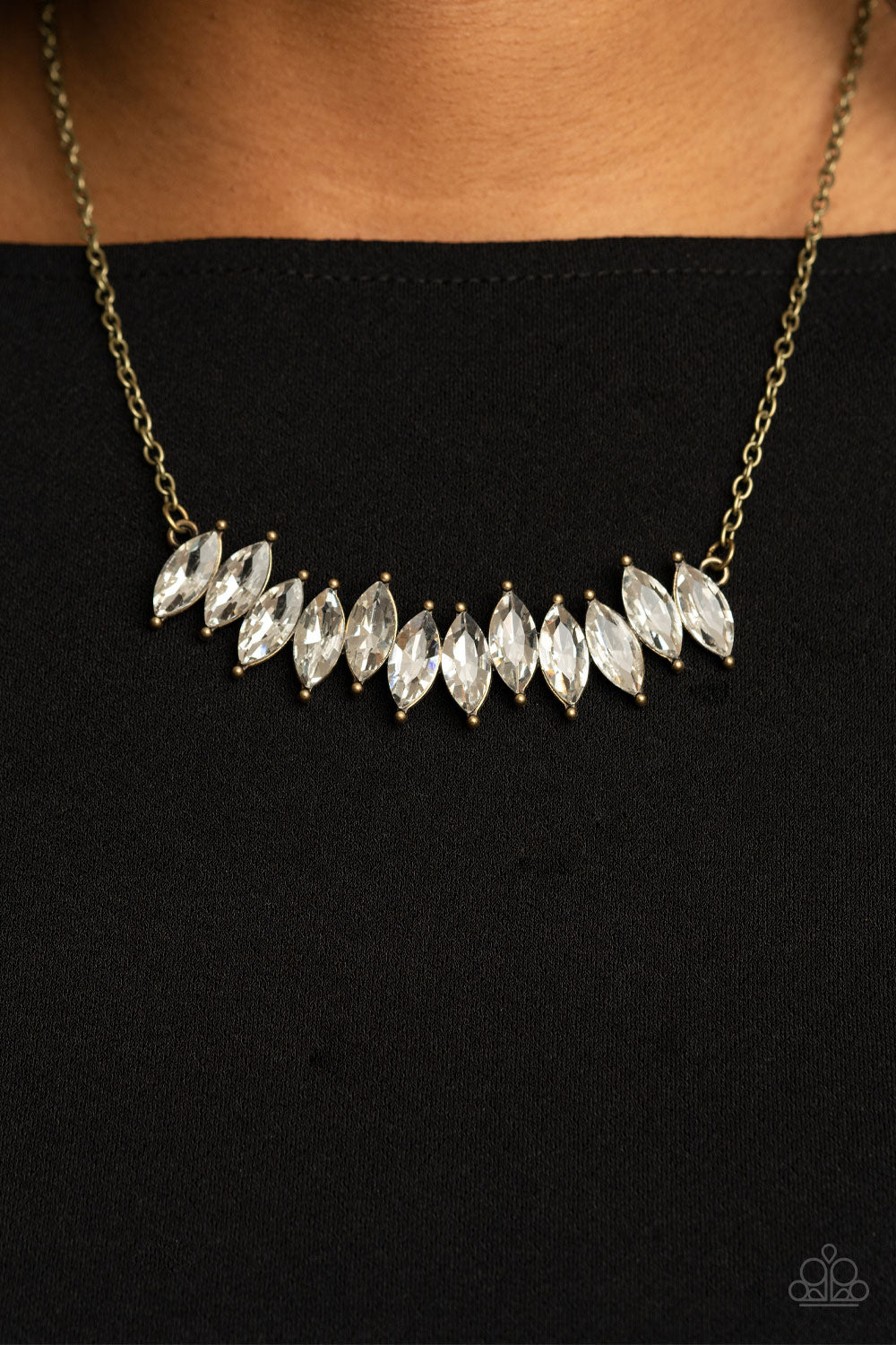 Icy Intensity Brass Necklace