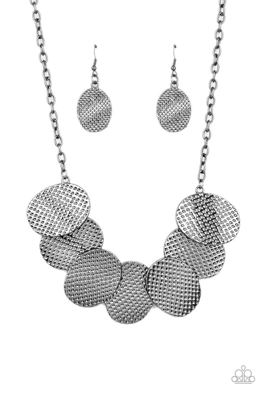 Industrial Wave Gunmetal Necklace