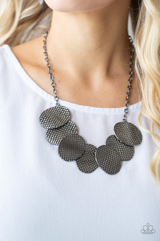 Industrial Wave Gunmetal Necklace