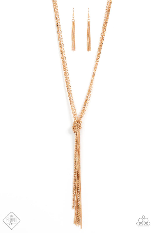 Knot All There Long Gold Fashion Fix Necklace