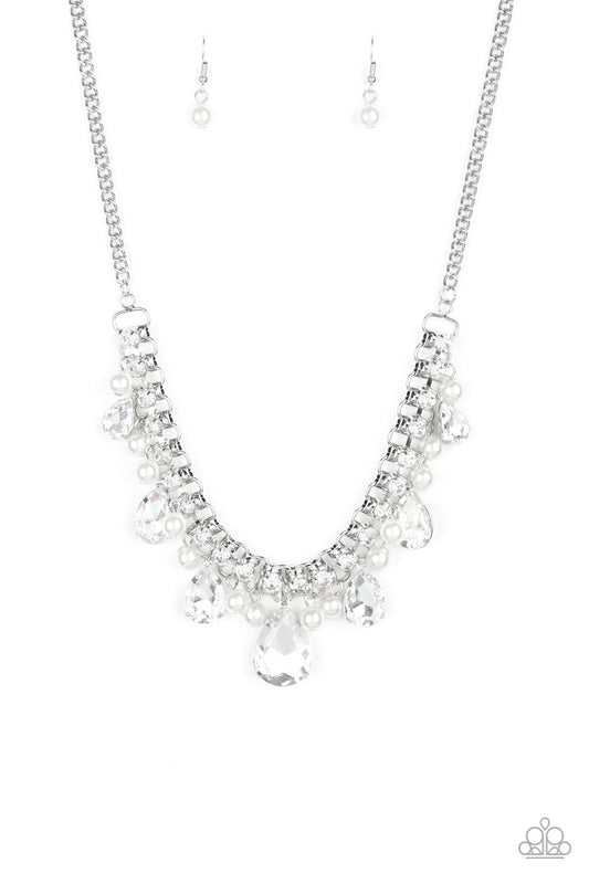 Knockout Queen Silver Rhinestone Necklace