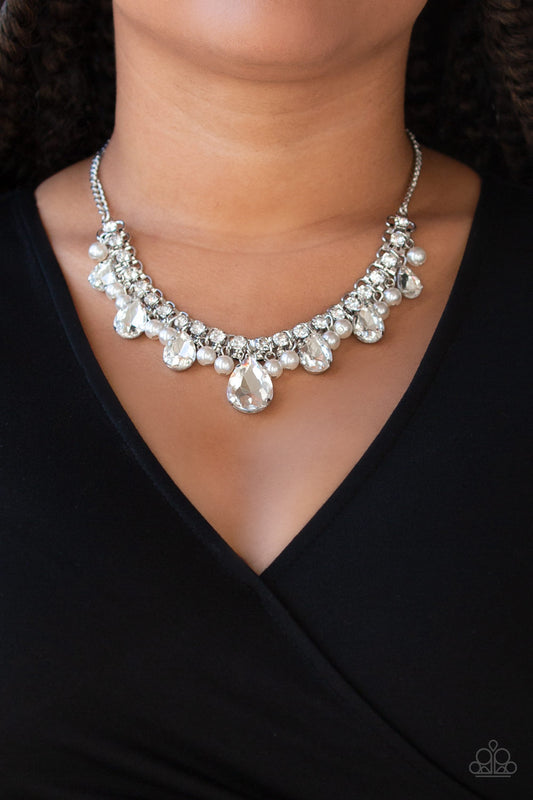 Knockout Queen Silver Rhinestone Necklace