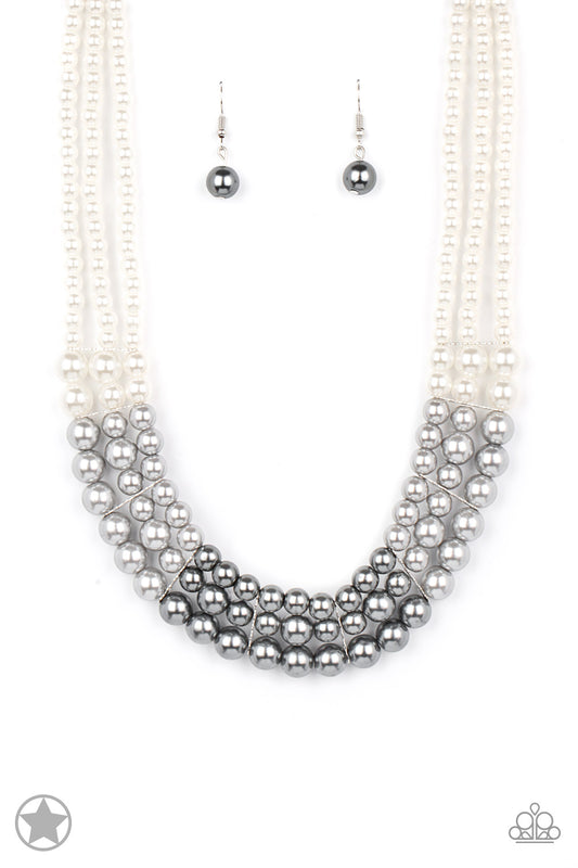 Lady in Waiting White Silver Ombre Pearl Necklace (Blockbuster)