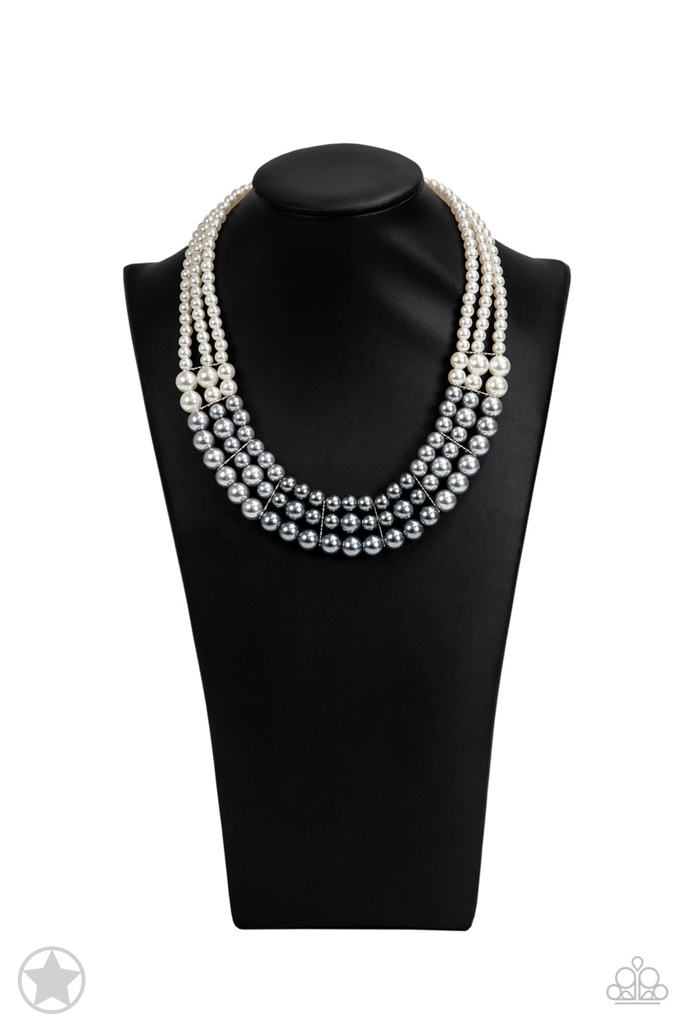 Lady in Waiting White Silver Ombre Pearl Necklace (Blockbuster)