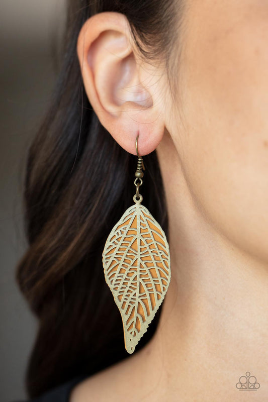 Leafy Luxury Brass Earring