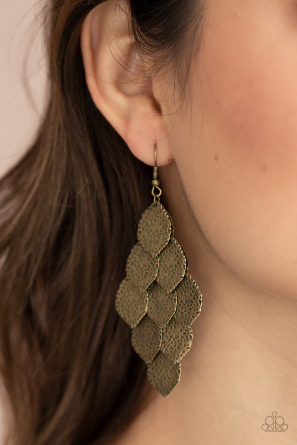 Loud and Leafy Brass Earrings