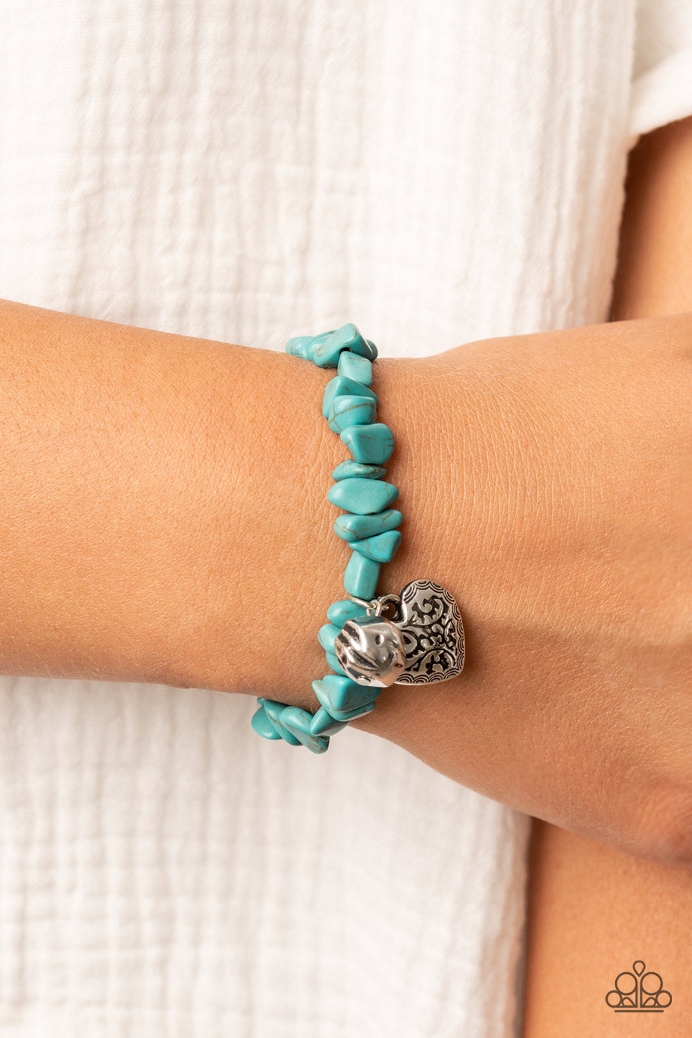 Love You to Pieces Blue Heart Bracelet