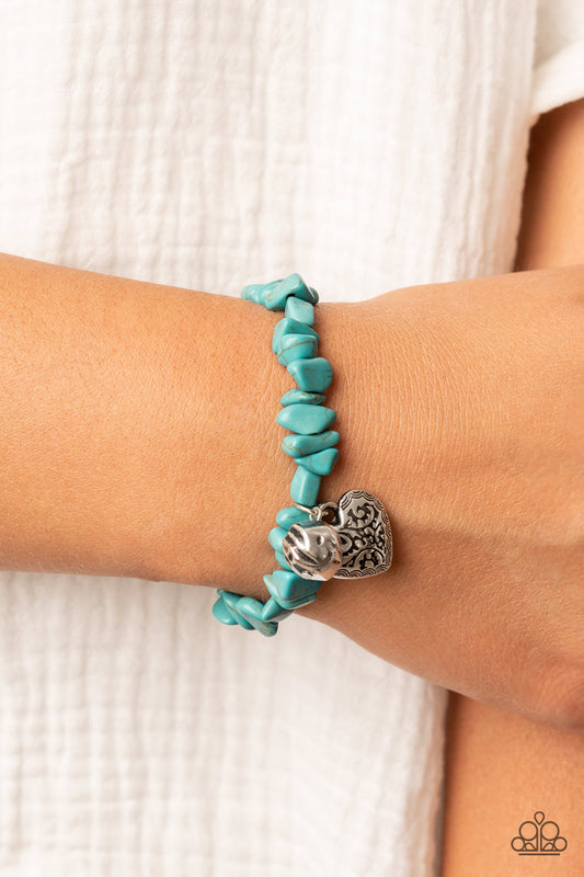 Love You to Pieces Blue Heart Bracelet