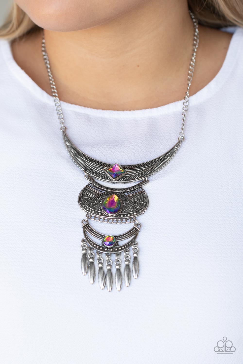 Lunar Enchantment Multi Iridescent Necklace