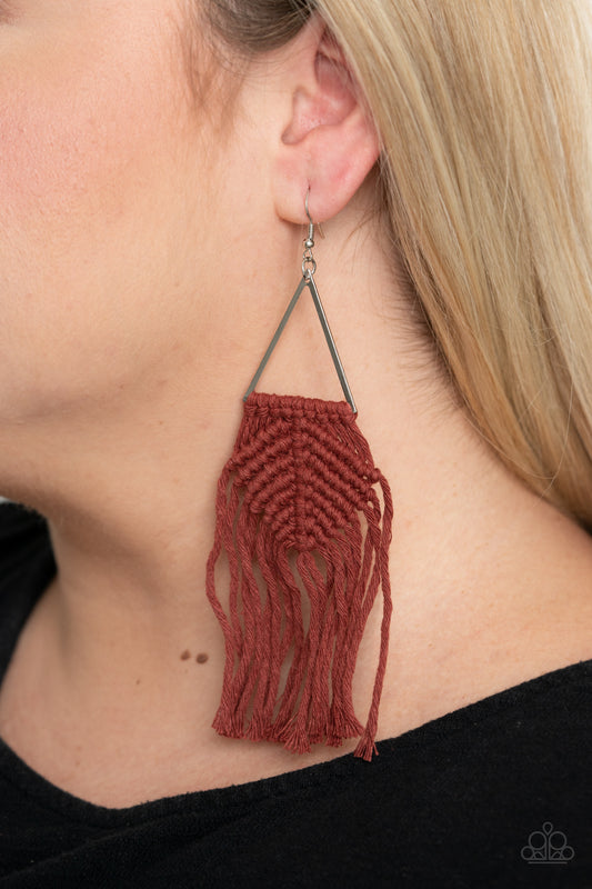 Macrame Jungle Brown Earrings