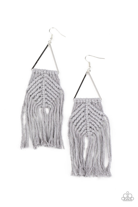 Macrame Jungle Silver Earrings