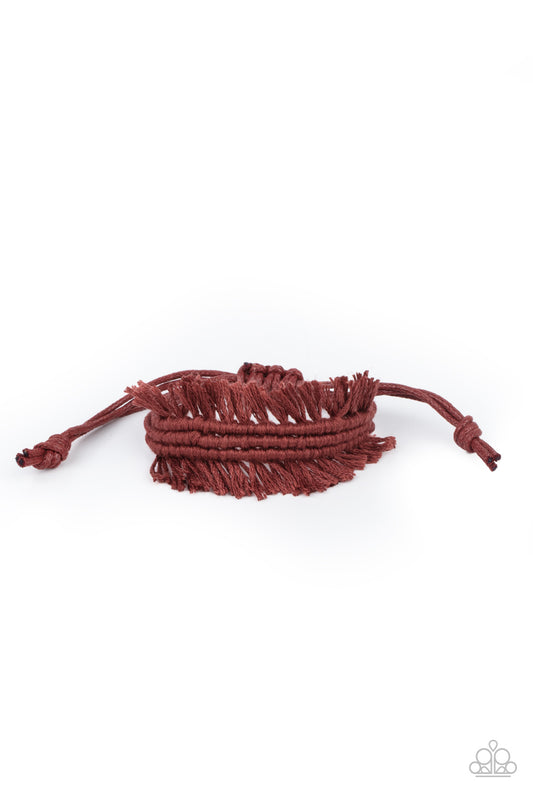 Make Yourself at Homespun Brown Fringe Bracelet