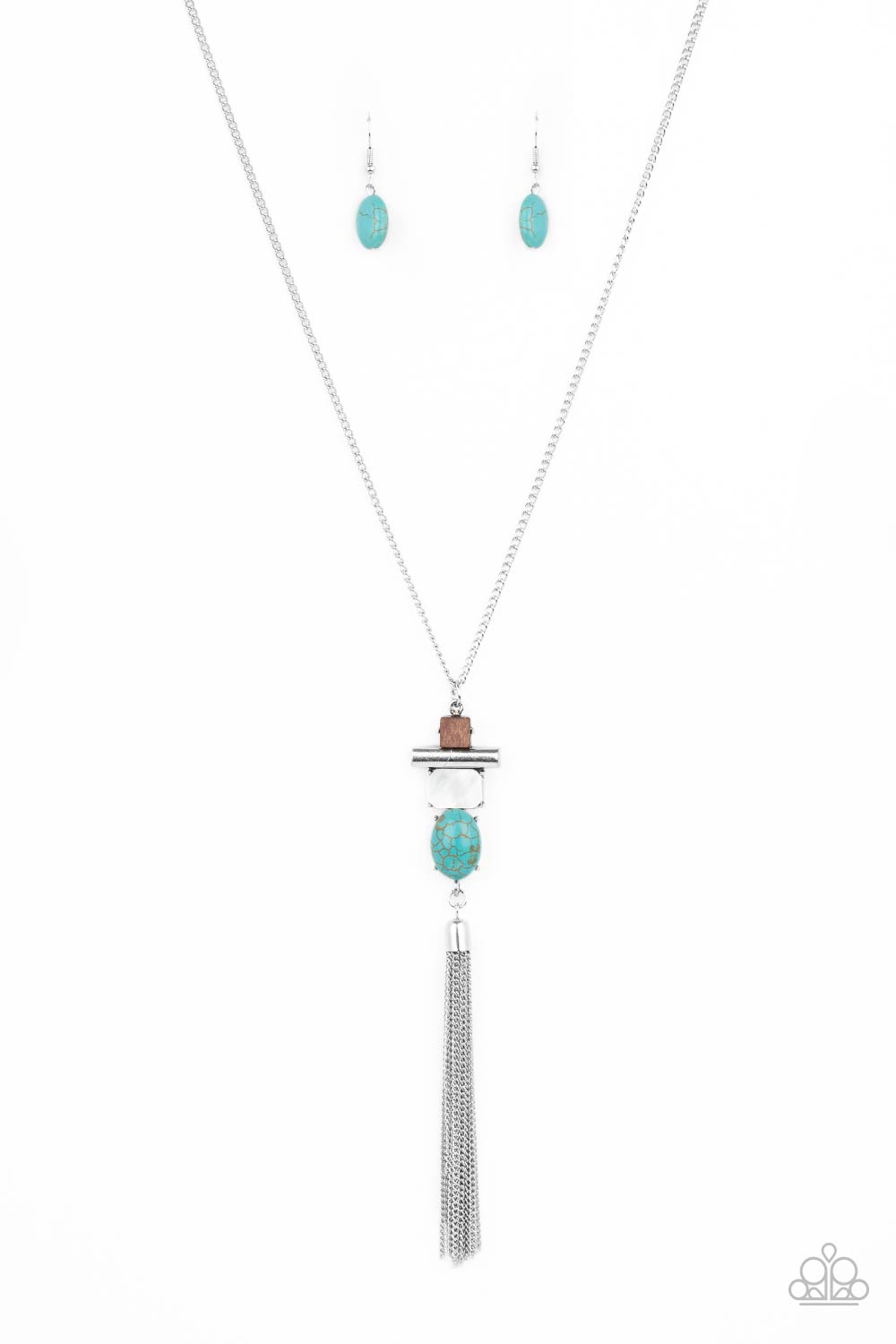 Natural Novice Long Blue Necklace