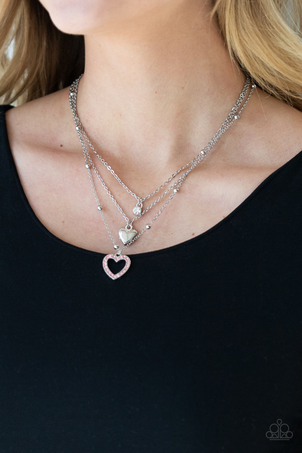 Never Miss a Beat Pink Heart Necklace