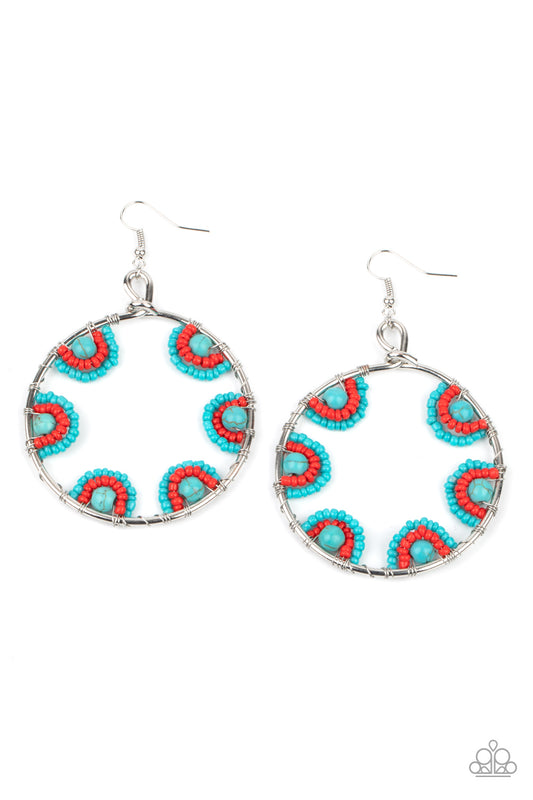 Off the Rim Blue Seedbead Earrings