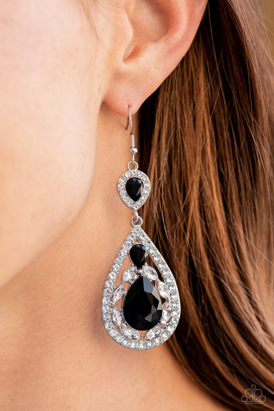 Posh Pageantry Black Life of the Party Earrings