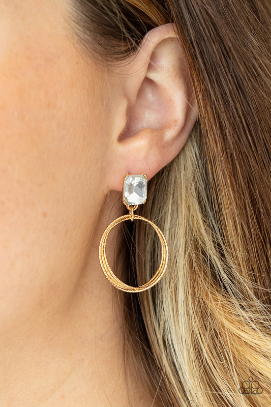 Prismatic Perfection Gold Post Earring