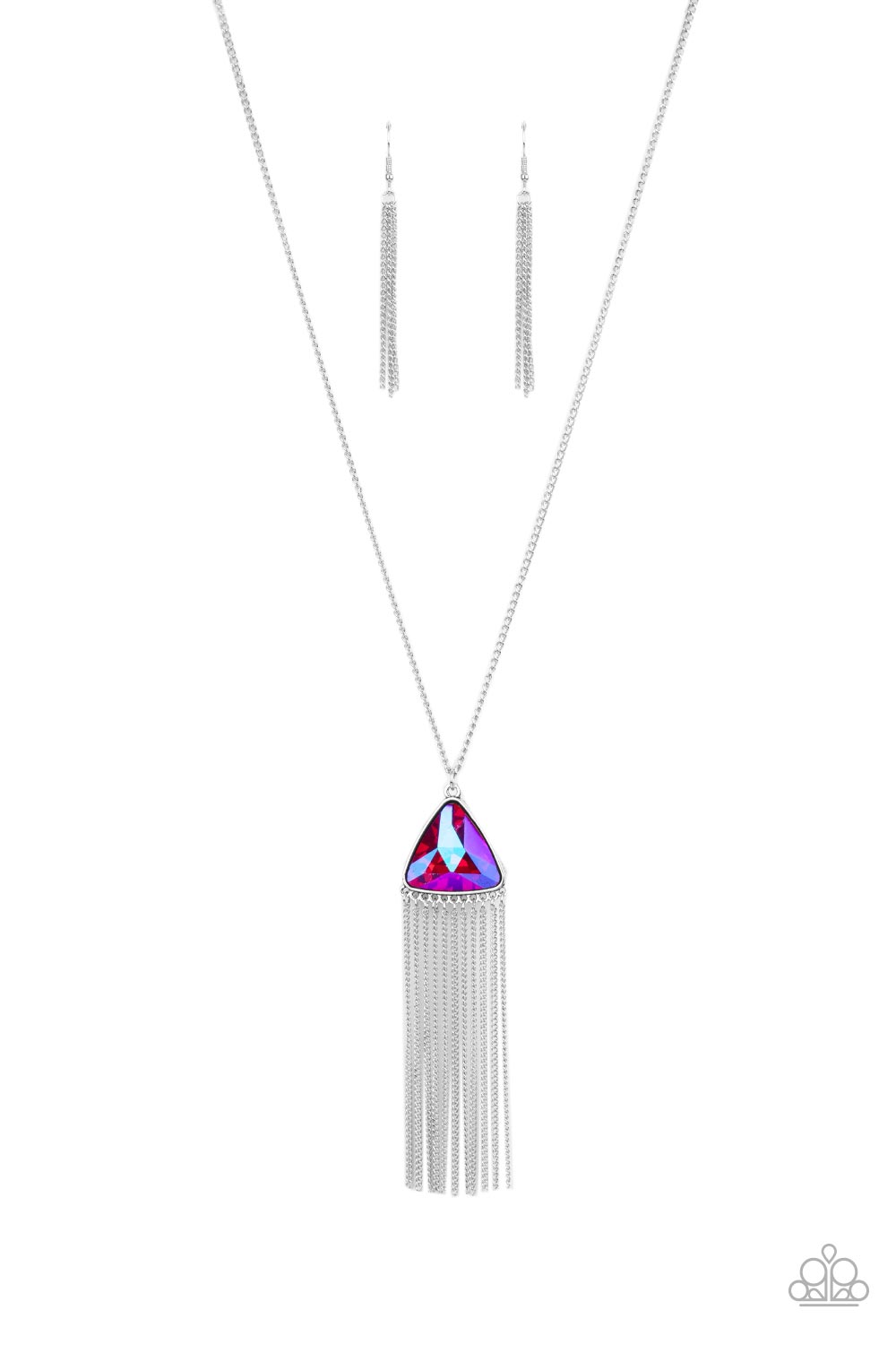 Proudly Prismatic Long Pink Multi Necklace