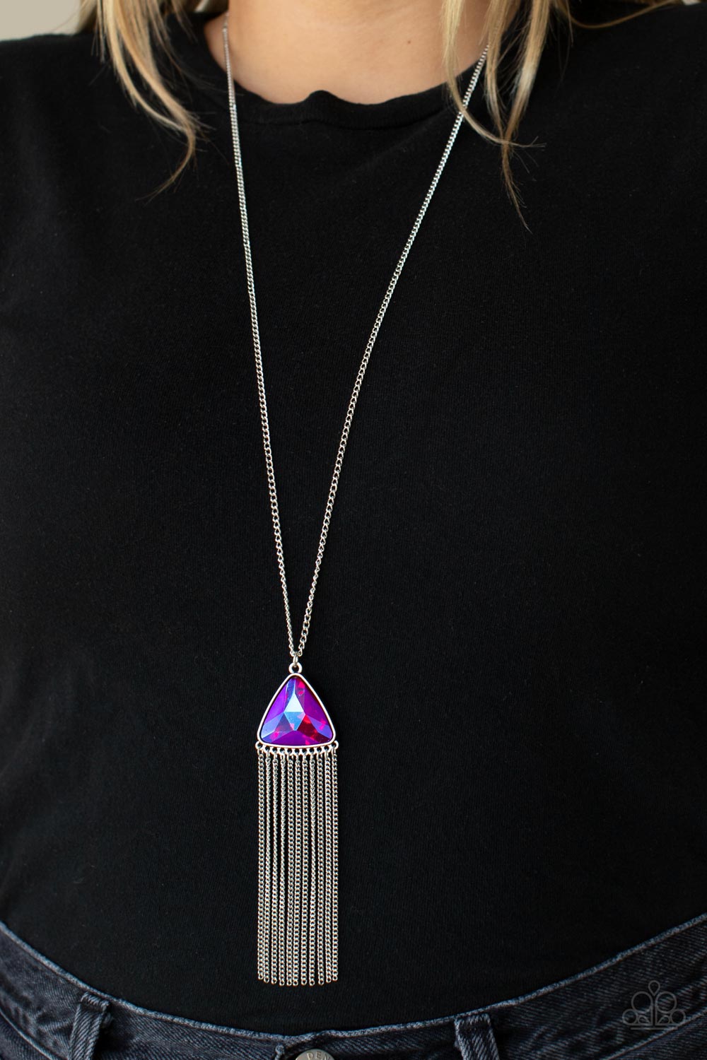 Proudly Prismatic Long Pink Multi Necklace