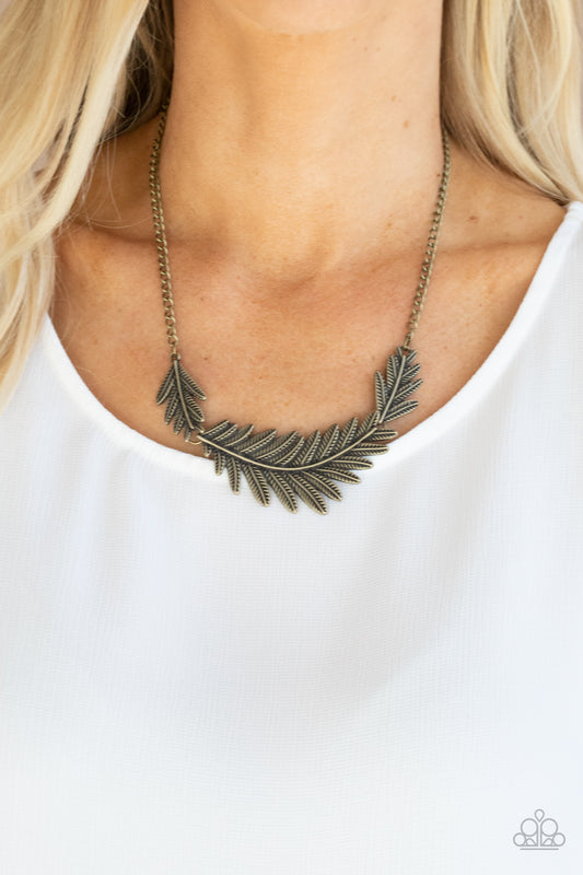 Queen of the Quill Brass Necklace