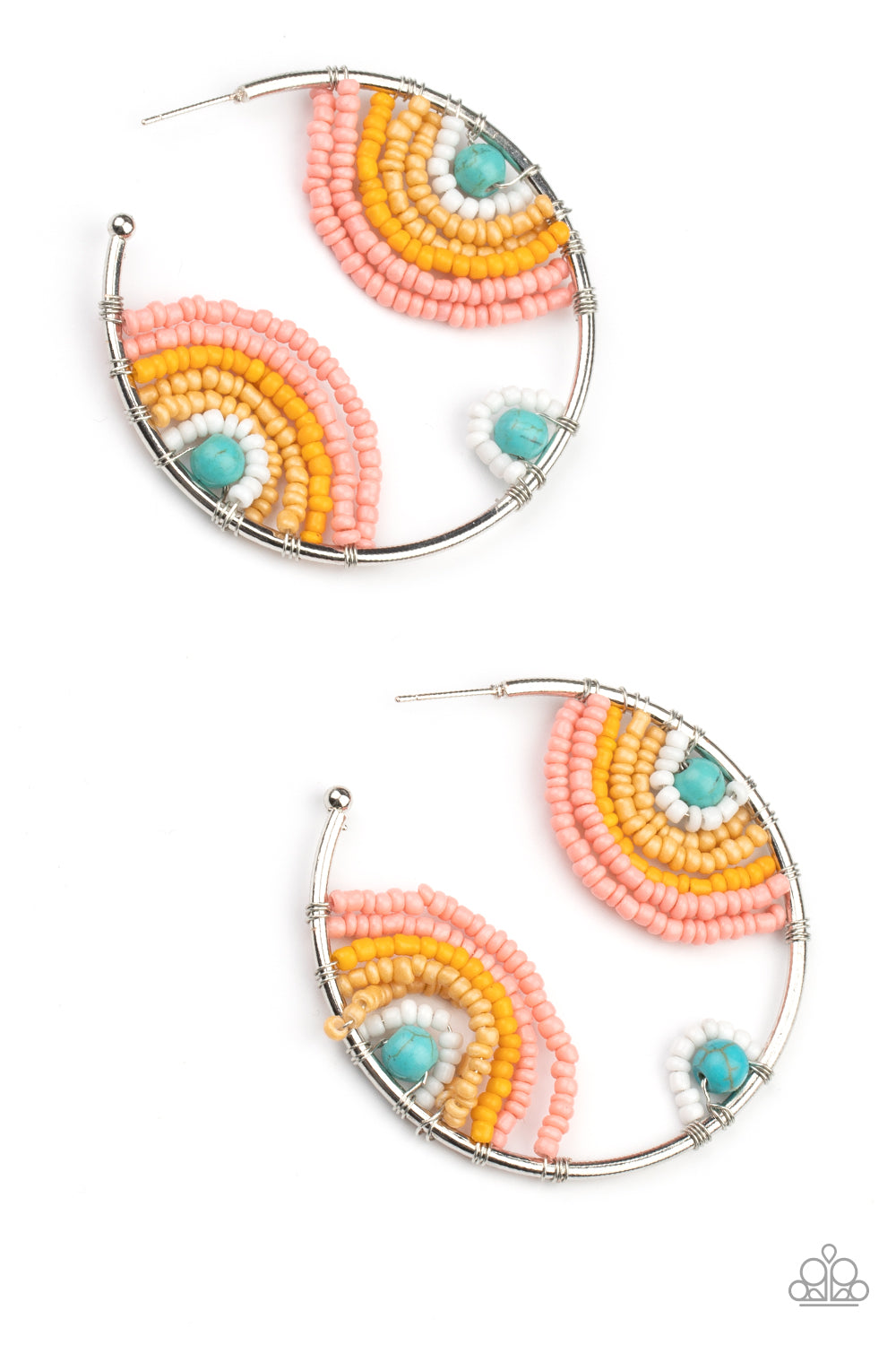 Rainbow Horizons Multi Seedbead Hoops